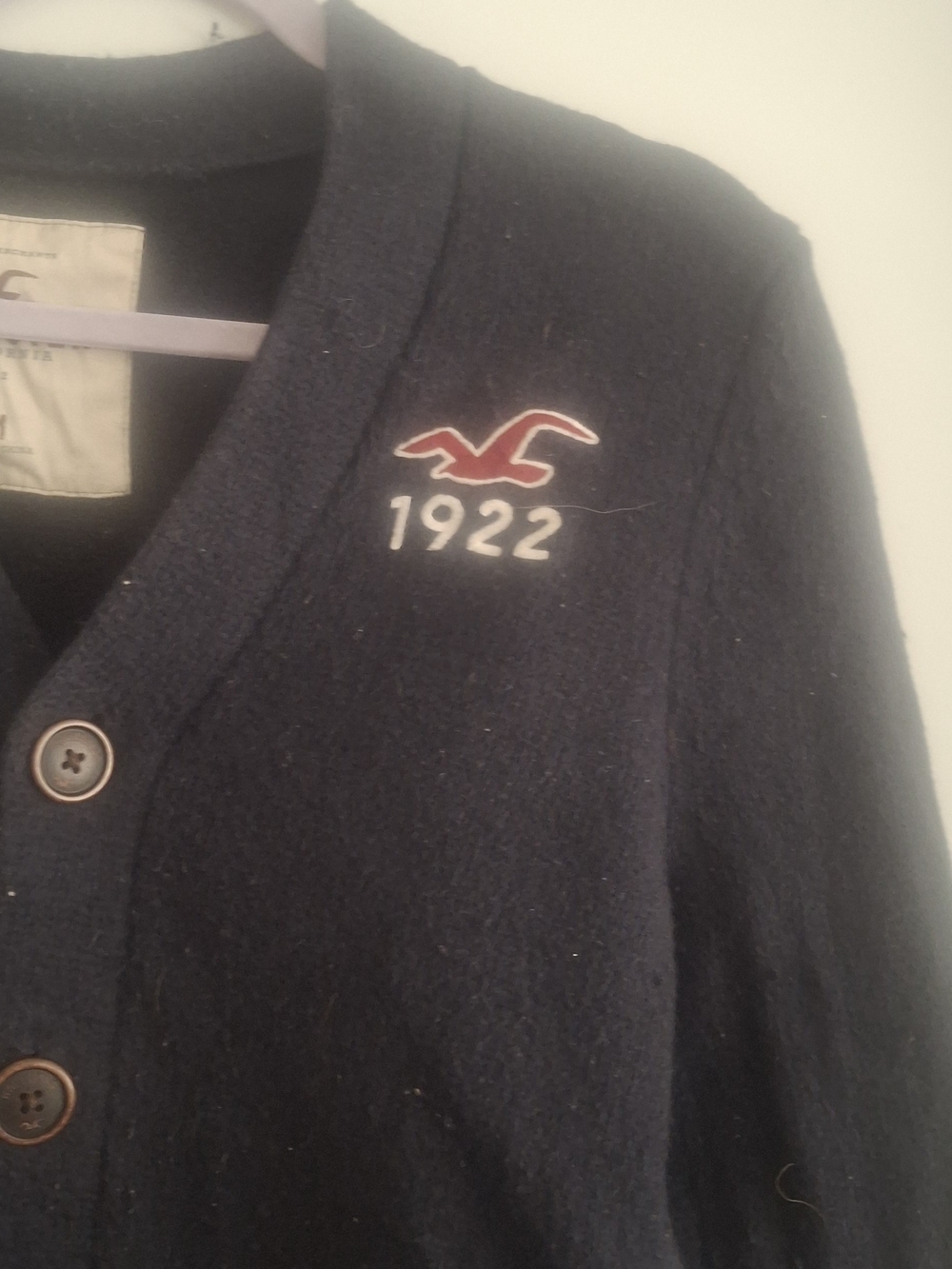 True VINTAGE Hollister Navy Button Cardigan with 1922 Logo